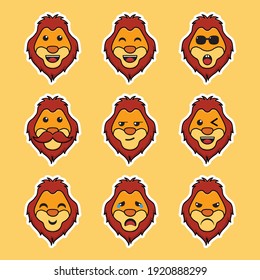 cute lion mascot logo character