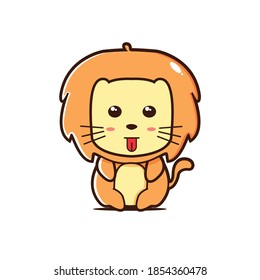 cute lion mascot vector design