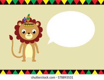 cute lion message card