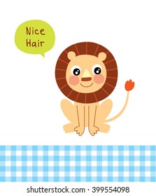 cute lion nice hair card