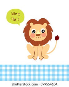 cute lion nice hair card