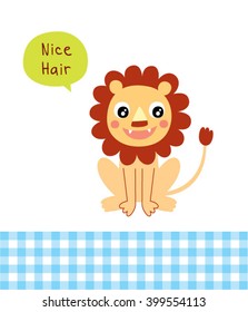 cute lion nice hair card