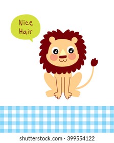 cute lion nice hair card