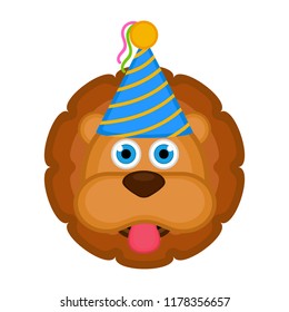 Cute lion with a party hat avatar