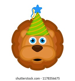 Cute lion with a party hat avatar