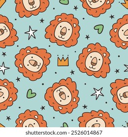 Cute Lion Pattern Lion Background