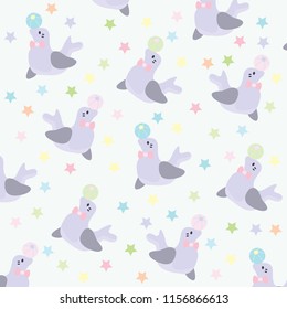 cute lion play ball pattern