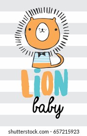 Cute Lion Print Design