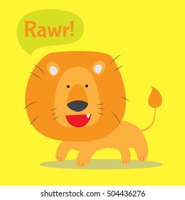 Cute lion roaring vector stock