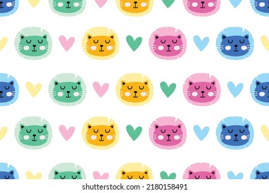 Cute Lion Seamless Pattern Background Stock Vector. Seamless Pattern Scandinavian Style