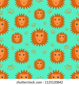 Cute lion, seamless pattern. For children's textiles, clothes. Vector illustration