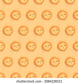 Cute Löwe nahtloses Muster auf orangefarbenem Hintergrund.