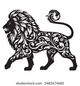 A Cute Lion Silhouette illustration