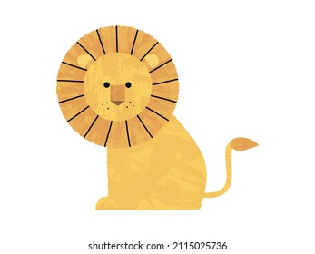 Cute lion sitting, vector illustration