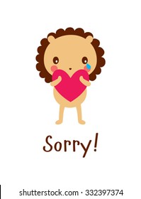 cute lion sorry card