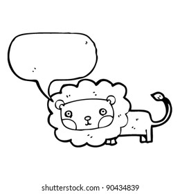 león lindo con burbuja de habla
