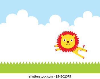 cute lion spring holiday