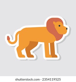 Cute lion sticker vector illustration. Simple cute lion stickers illustration for kids.