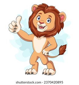 Cute lion with thumb up