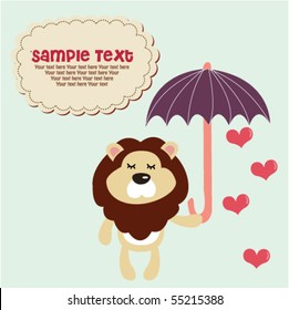 Cute lion with umbrella 9