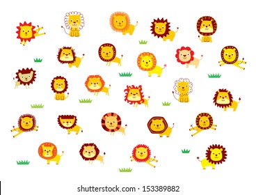 cute lion vector