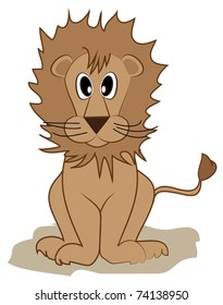 cute lion in vector