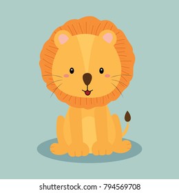 cute lion vector