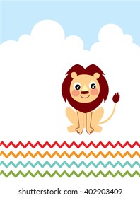 cute lion vector card
