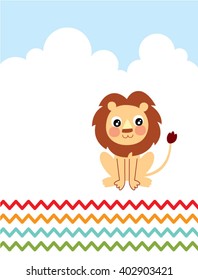 cute lion vector card
