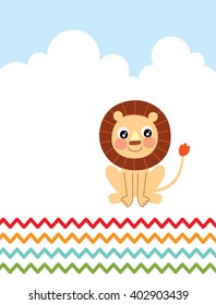 cute lion vector card
