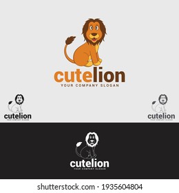 cute lion Vector Design Template
