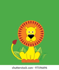 Cute lion: vector illustration.