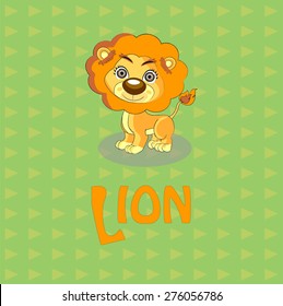cute lion vector illustration art card cartoon 