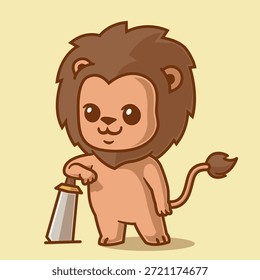 Vector lindo de la mascota del guerrero del león