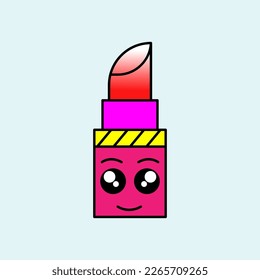 Cute Lipstick Cartoon. vector illustration