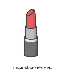 Cute Lipstick Character Flat Cartoon Vector Template Design Illustration