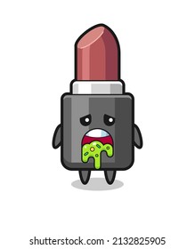 süßer Lippenstift mit Puffer, süßes Design für T-Shirt, Aufkleber, Logo-Element
