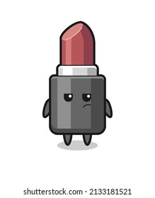 cute lipstick character with suspicious expression , cute style design for t shirt, sticker, logo element