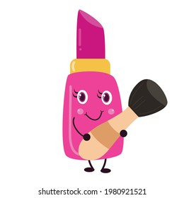 Cute lipstick character vector template design illustration