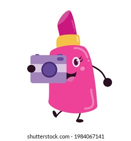 Ilustración de diseño de vectores de caracteres de lápiz labial