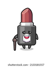 cute lipstick grandpa is holding a stick , cute style design for t shirt, sticker, logo element