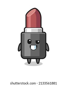 cute lipstick mascot with an optimistic face , cute style design for t shirt, sticker, logo element