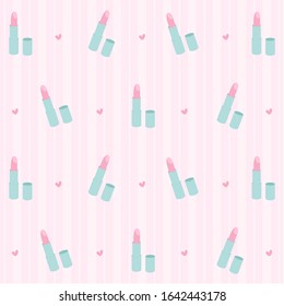 Cute lipstick pattern - vector illustration!