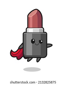 cute lipstick superhero character is flying , cute style design for t shirt, sticker, logo element