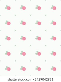 Cute litle roses pattern design. Vector illustration.