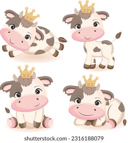 
cute litter cow image set
