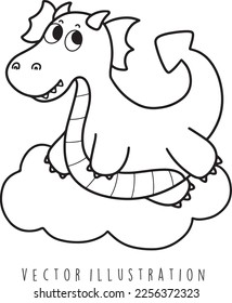 cute litter dragon vector illustration