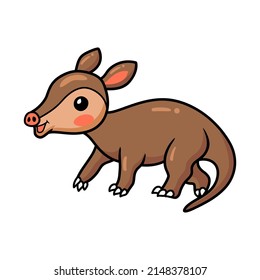 Cute little aardvark cartoon character