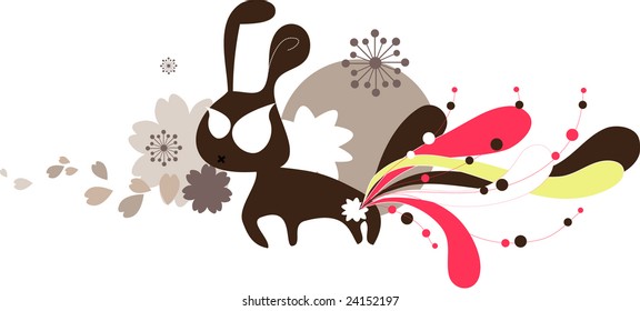 cute little abstract bunny