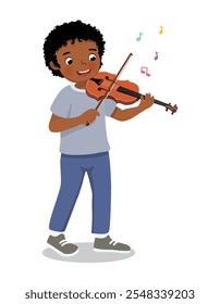 Cute little African boy playing violin